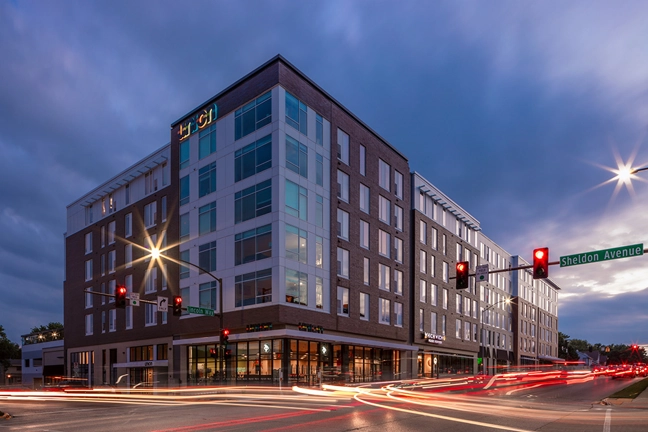 exterior of The Union on Lincoln Way Student Living